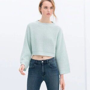 Zara Cropped Knit Sweater S